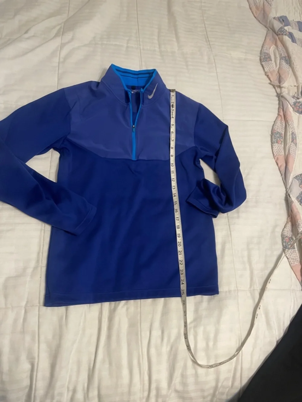 Nike Royal and Light Blue Quarter-Zip Pullover